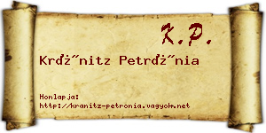 Kránitz Petrónia névjegykártya